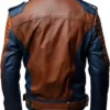 Men’s Dual-Shade Brown and Blue Leather Jacket