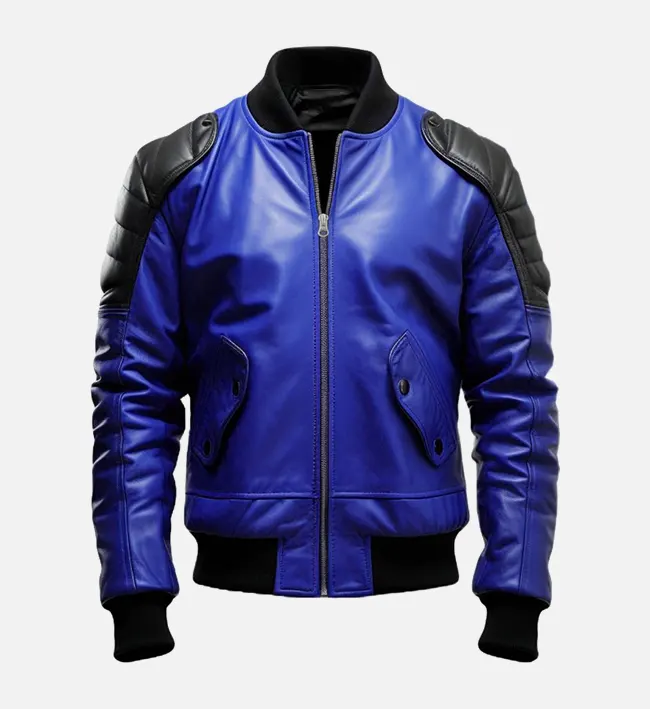 Men’s Modern Blue and Black Flight Jacket