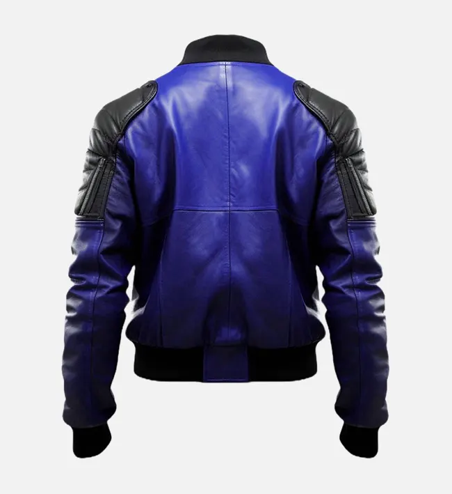 Men’s Modern Blue and Black Flight Jacket