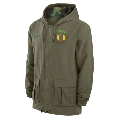 Men’s Nike Oregon Ducks 2024 Tactical Olive Hooded Jacket