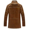 Men’s Retro Brown Standing-Collar Winter Coat