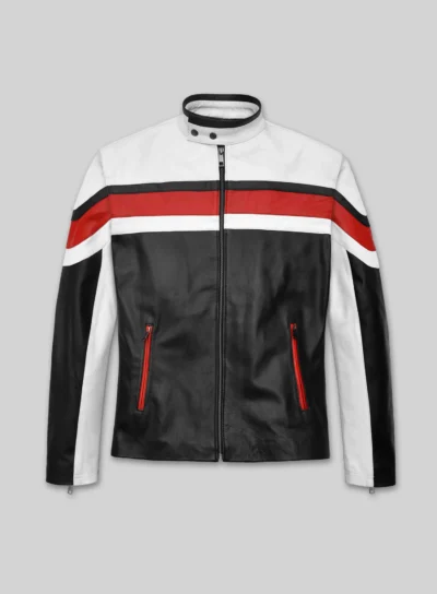 Men’s Striped Rocker Leather Jacket