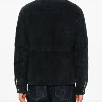 Midnight Edge Flap-Pockets Suede Jacket