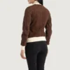 Mocha Sasha A1 Suede Bomber Jacket