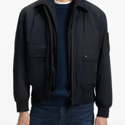 Navy Vanguard Zip-Up Bomber