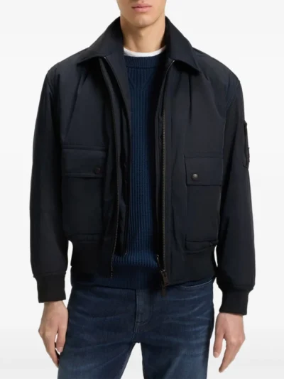 Navy Vanguard Zip-Up Bomber