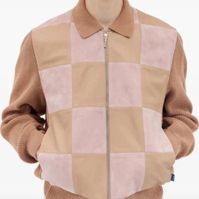 Nova Knitted-Panel Suede Jacket