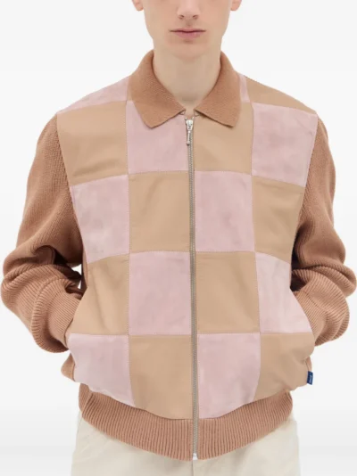 Nova Knitted-Panel Suede Jacket