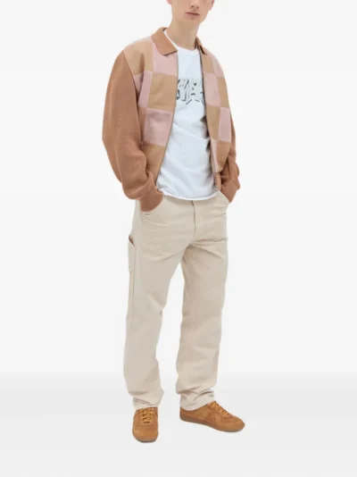 Nova Knitted-Panel Suede Jacket