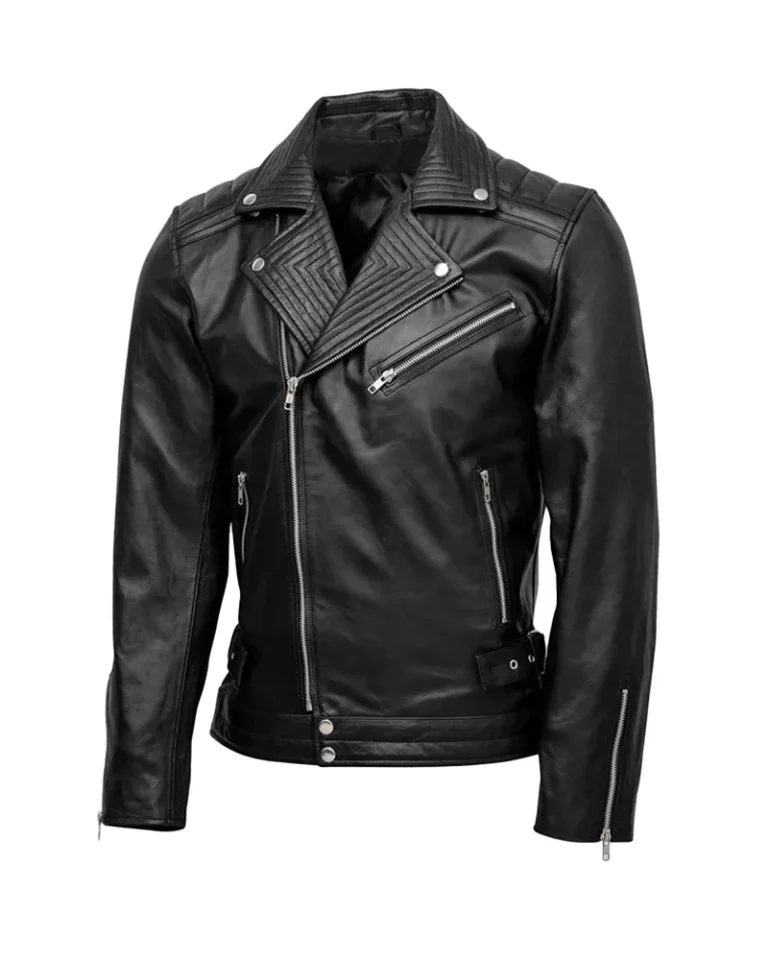 Nova Men’s Quilted Biker Leather Jacket