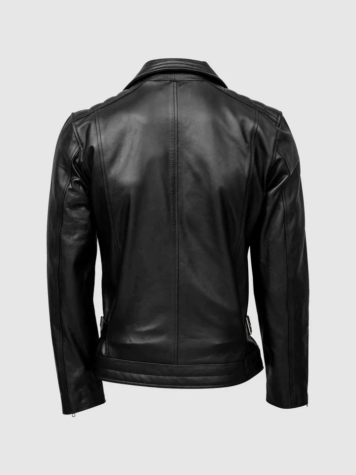 Nova Men’s Quilted Biker Leather Jacket