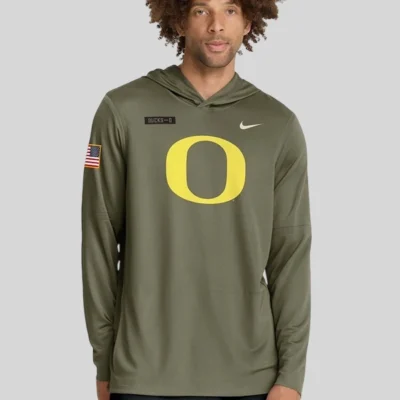 Oregon Ducks 2025 Salute Military Long Sleeve Hoodie