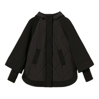PolarEdge Black Hooded Quilted Jacket