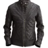 Premium Black Quilted Leather Jacket for Men