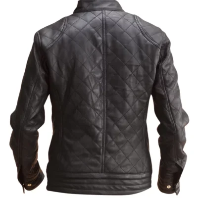 Premium Black Quilted Leather Jacket for Men