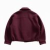 Retro Aviator Men’s Maroon Wool Bomber Jacket with Buckle Closure