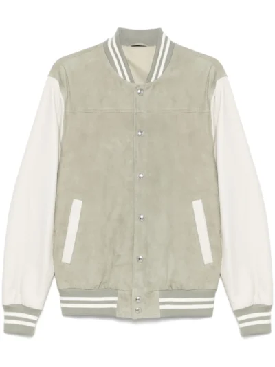 Sage Suede Bomber Jacket