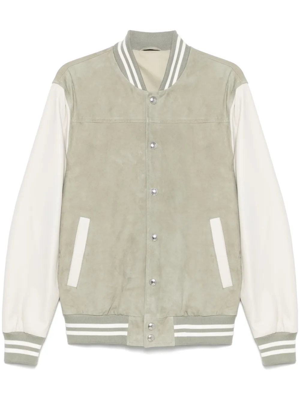 Sage Suede Bomber Jacket