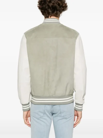 Sage Suede Bomber Jacket
