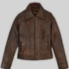 Selena Gomez Coach SS18 Brown Leather Jacket