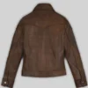 Selena Gomez Coach SS18 Brown Leather Jacket