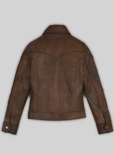 Selena Gomez Coach SS18 Brown Leather Jacket