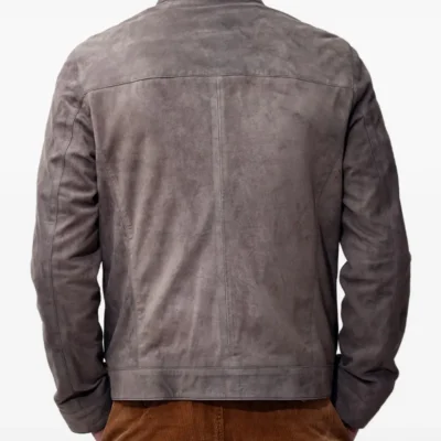 Slate Grey Luxe Zip-Up Suede Jacket