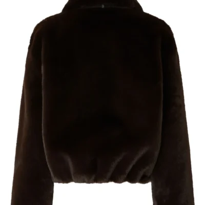 Sleek Brown Zip-Up Bomber Jacket