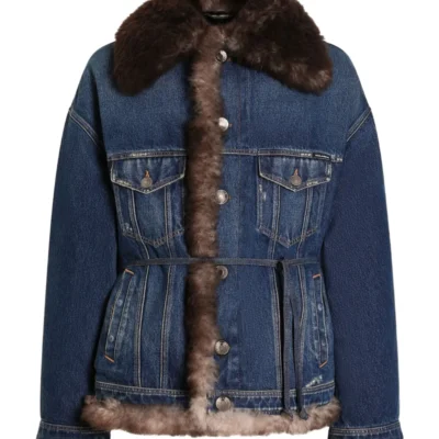 Statement Fur-Trimmed Denim Jacket