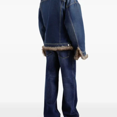 Statement Fur-Trimmed Denim Jacket