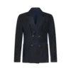 Tobacco Blue Suede Double-Breasted Blazer