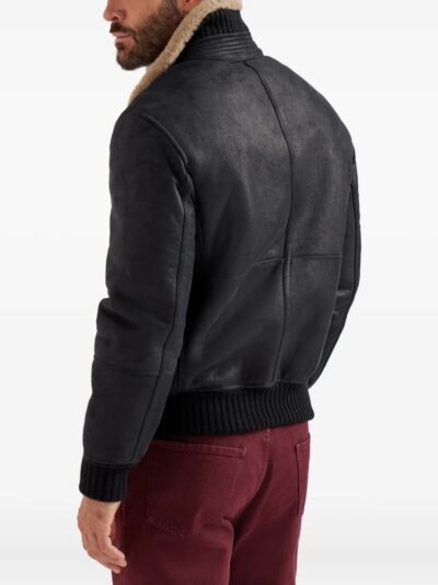 Unisex Black Lamb Fur Leather Jacket