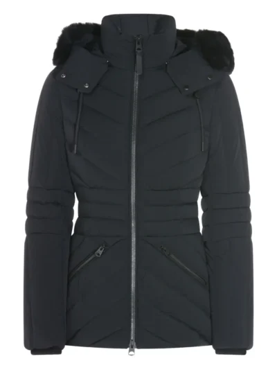 Women's Black Fur Hooded Puffer Jacket