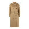 Women’s Classic Beige Double-Breasted Wool Trench Coat