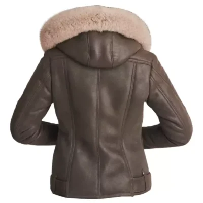 Women’s Classic Brown Shearling-Lined Leather Jacket