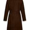 Women’s Rich Dark Brown Suede Leather Long Coat
