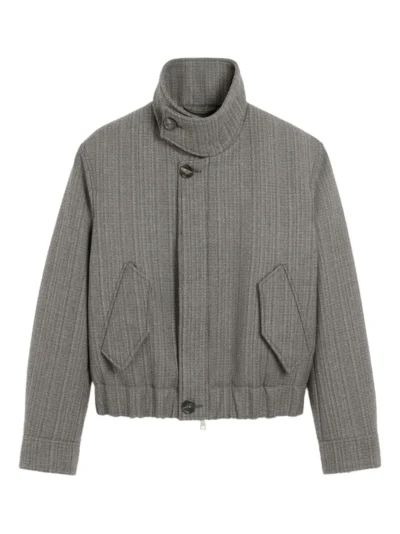 Wool Herringbone Harrington Jacket