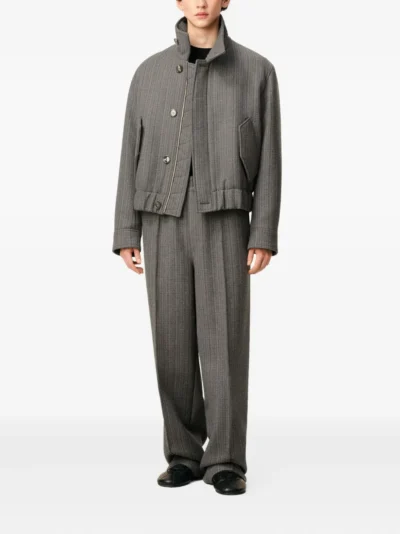 Wool Herringbone Harrington Jacket