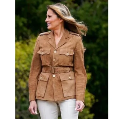 melania-trump-belted-brown-jacket