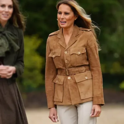 melania-trump-brown-suede-leather-jacket