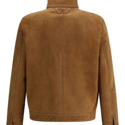 unisex black and Camel Suede Jacket for Men with Zip & Pockets