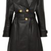 women double breasted long Trench Style Coat