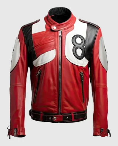 8 Ball Pool Billiard Cue Men’s Bomber Leather Jacket
