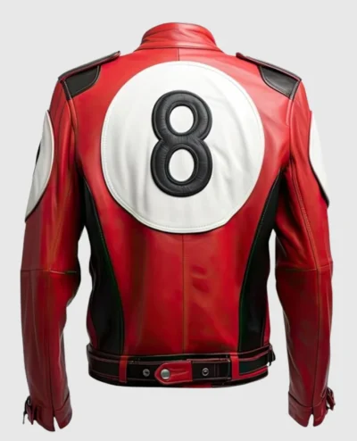 8 Ball Pool Billiard Cue Men’s Bomber Leather Jacket