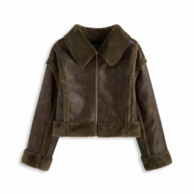Alpine Faux Shearling Collar Oversized Jacket