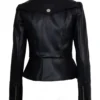 Black Peplum Zip-Front Jacket