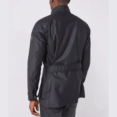 Black Trialmaster Wax Belted Field Jacket