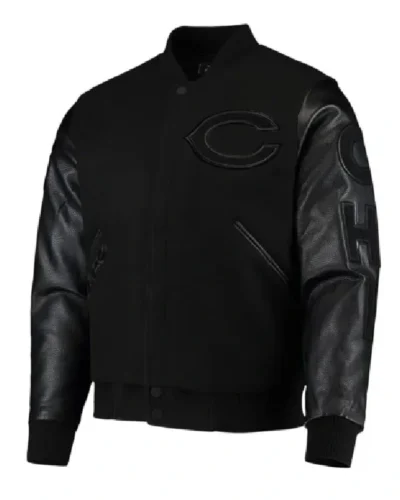 Black Varsity Jacket Chicago Bears Logo