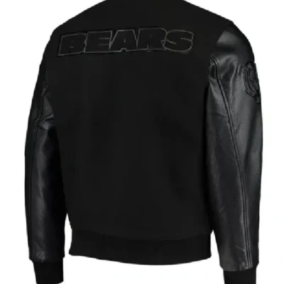 Black Varsity Jacket Chicago Bears Logo