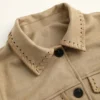 Chic Decorative Stitch Suede Jacket